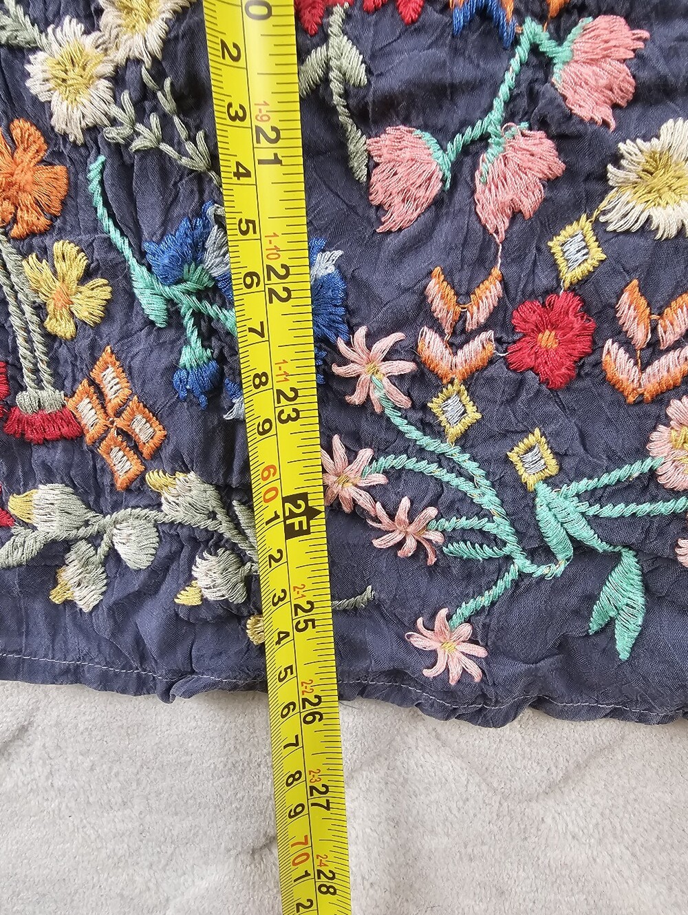 Johnny Was Sarah Embroidered Floral Peasant Blouse Womens Large - Picture 7 of 9